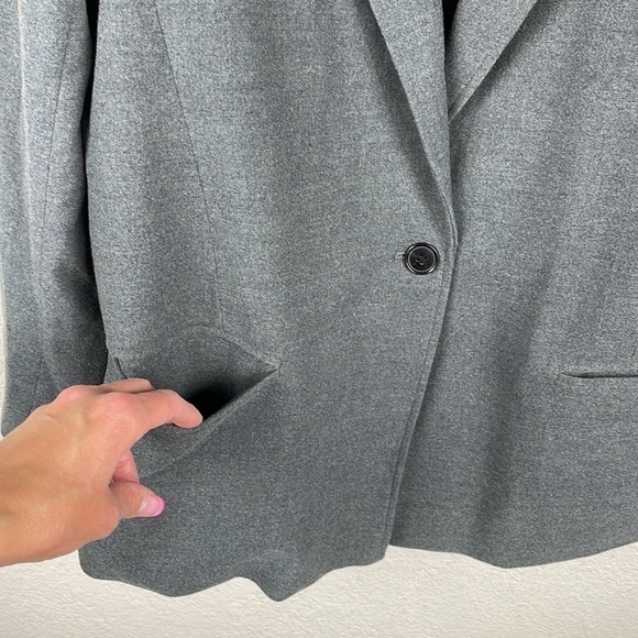 Tommy Hilfiger Womens Blazer Suit Jacket Gray Career Single Button Sz 16 - Picture 2 of 10